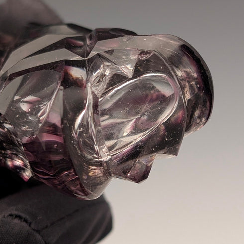 英国アンティーク 800シルバー蓋 パープルカットガラス 携帯用香水瓶